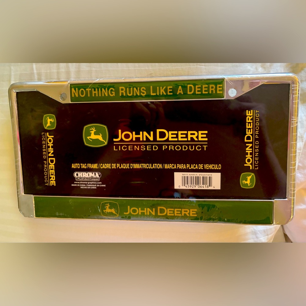 John Deere license plate frame/holder